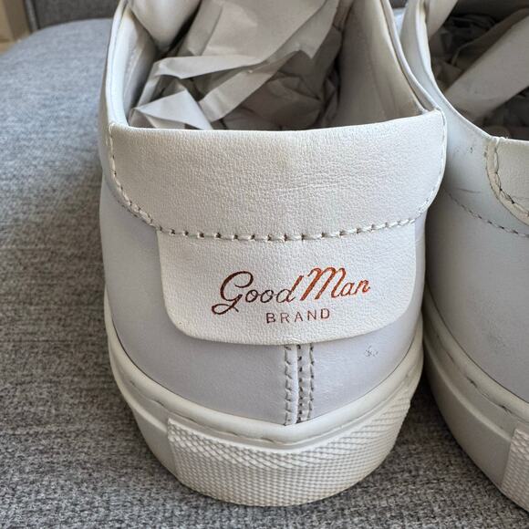 Good Man Brand Mono White Rose Gold Edge Lo-Top Sneaker Nappa Leather Mens 8.5 - Picture 6 of 11